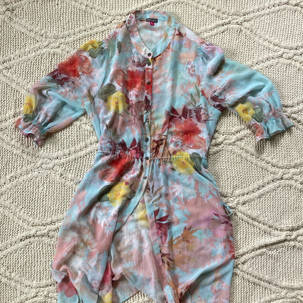 Vince Camuto Sheer Flowy Tunic ~ XL